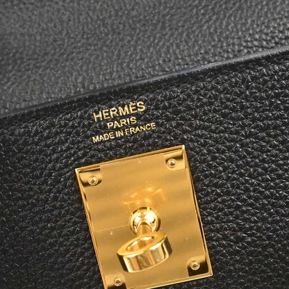 Hermes Black Togo Kelly 28 Retourne 2way Shoulder Handbag
