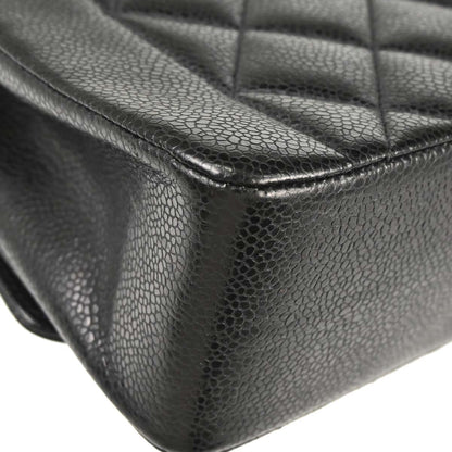 Chanel 1991-1994 Black Caviar Skin Small Diana Shoulder Bag