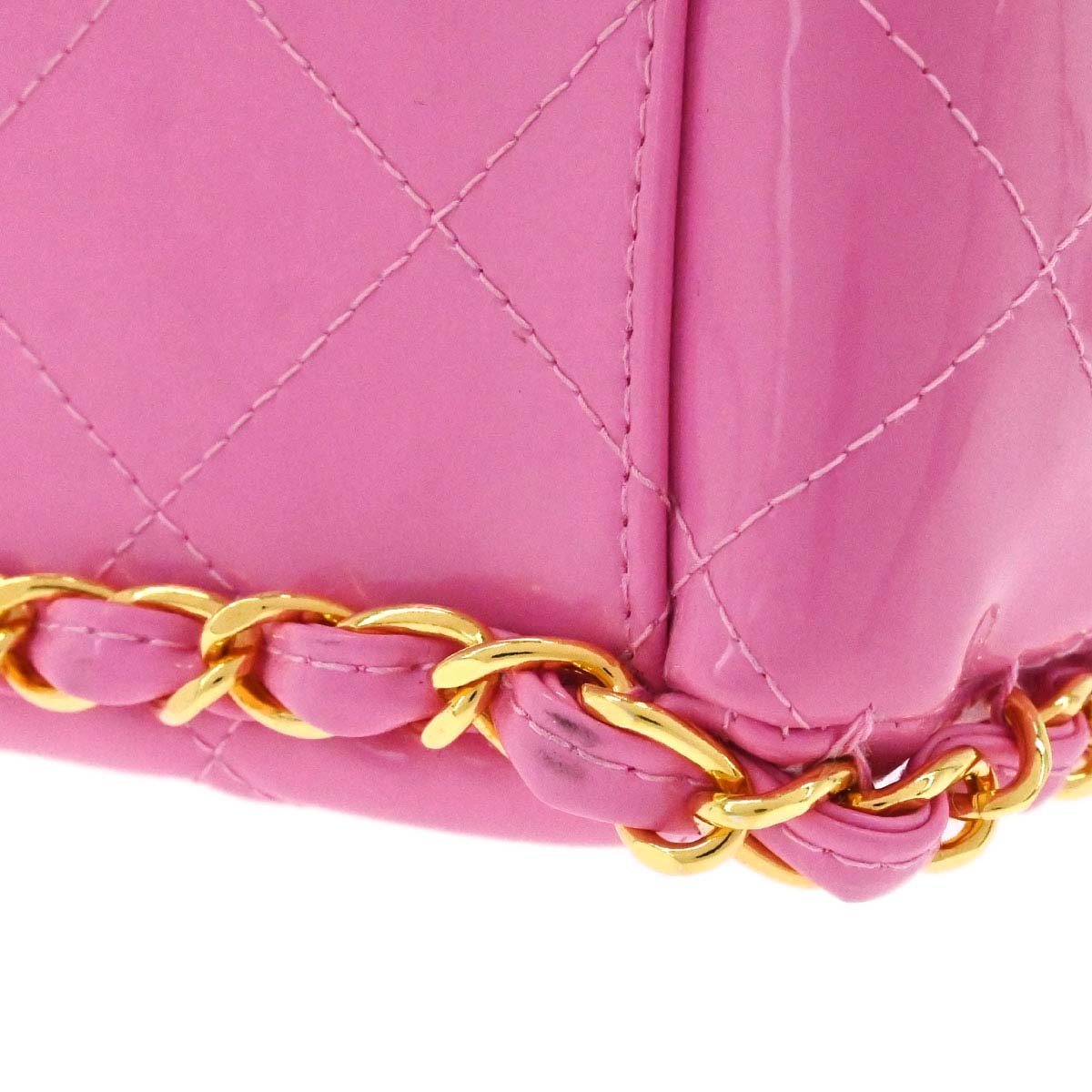 Chanel 1994-1996 Pink Patent Leather Maxi Classic Flap Shoulder Bag