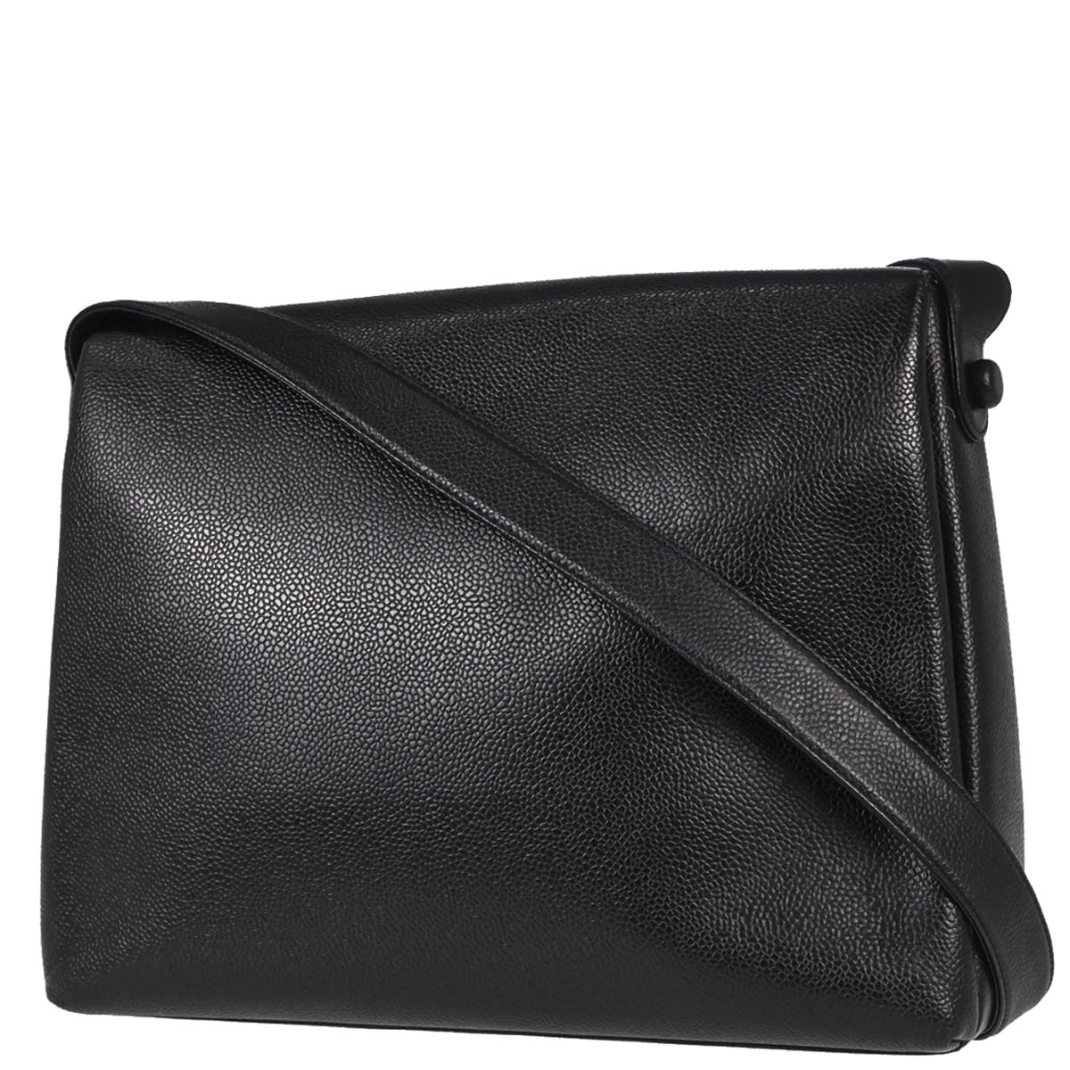 Chanel 1997-1999 Black Caviar Skin Shoulder Bag