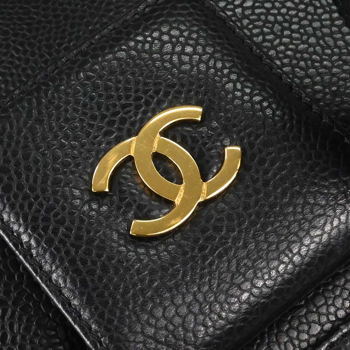 Chanel 1997-1999 Black Caviar Skin Shoulder Bag