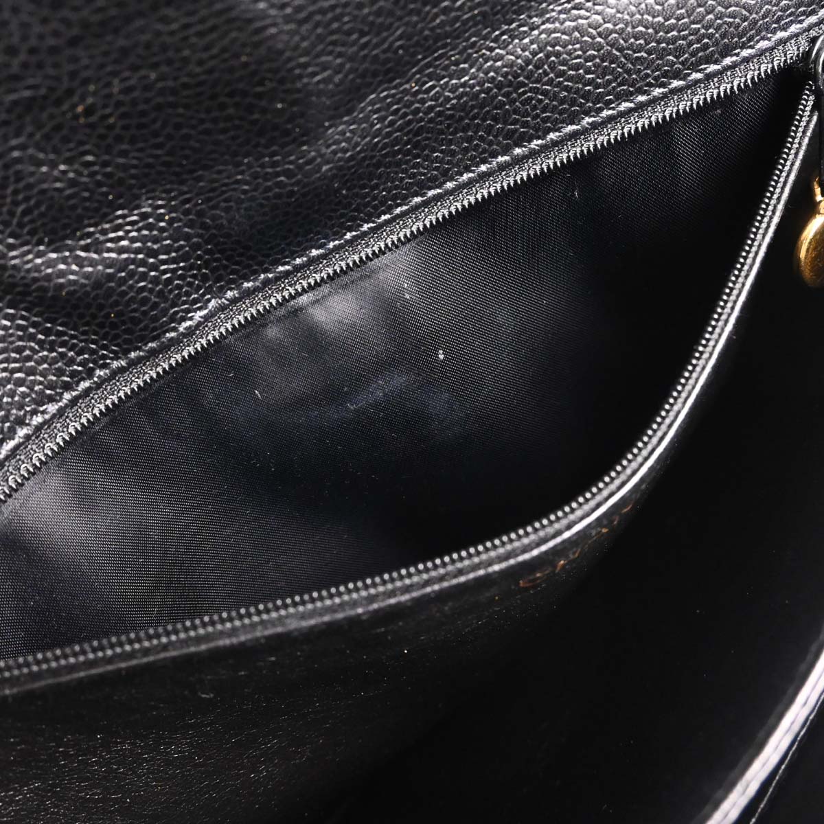 Chanel 1997-1999 Black Caviar Skin Shoulder Bag
