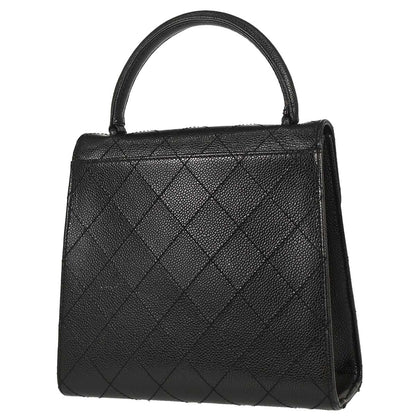 Chanel 1997-1999 Black Caviar Skin Mademoiselle Lock Handbag