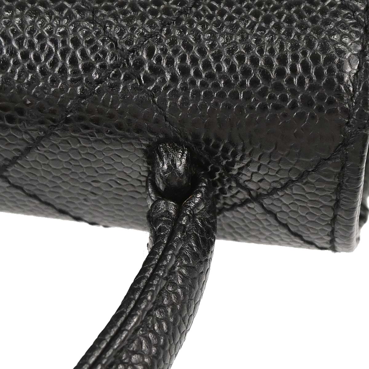 Chanel 1997-1999 Black Caviar Skin Mademoiselle Lock Handbag