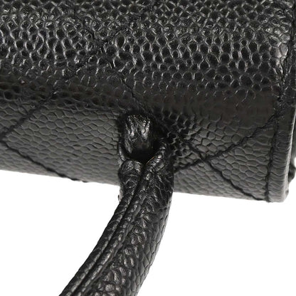 Chanel 1997-1999 Black Caviar Skin Mademoiselle Lock Handbag