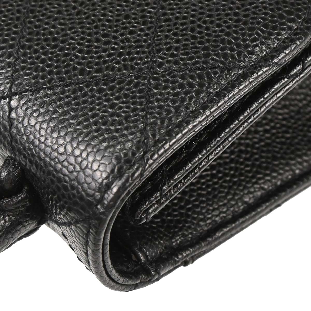 Chanel 1997-1999 Black Caviar Skin Mademoiselle Lock Handbag