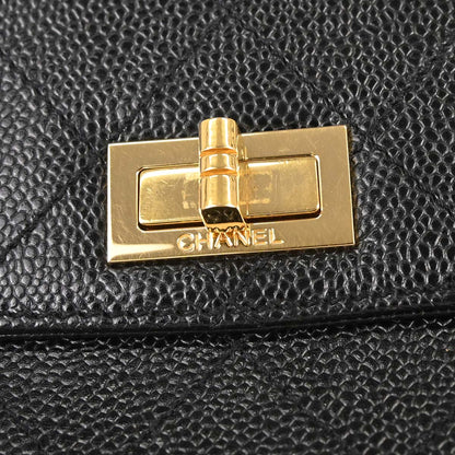 Chanel 1997-1999 Black Caviar Skin Mademoiselle Lock Handbag