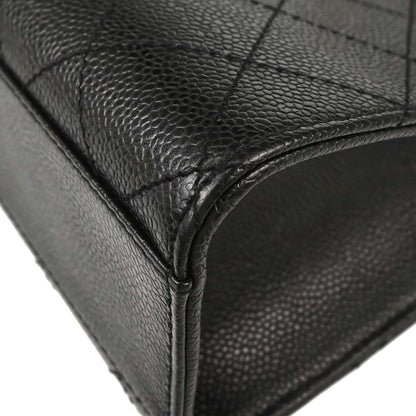 Chanel 1997-1999 Black Caviar Skin Mademoiselle Lock Handbag