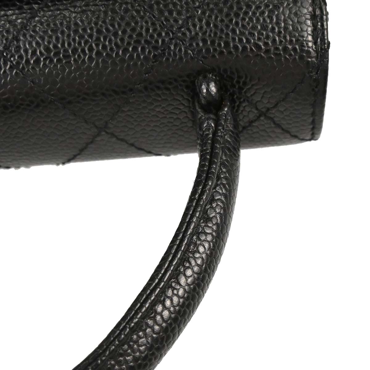 Chanel 1997-1999 Black Caviar Skin Mademoiselle Lock Handbag