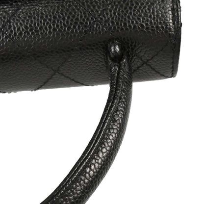 Chanel 1997-1999 Black Caviar Skin Mademoiselle Lock Handbag