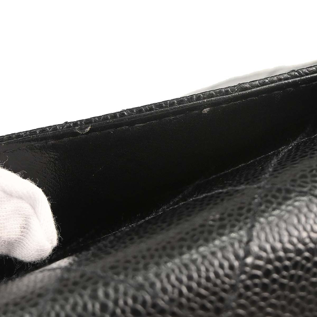 Chanel 1997-1999 Black Caviar Skin Mademoiselle Lock Handbag
