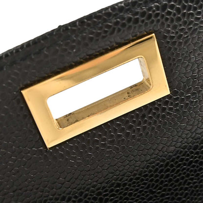 Chanel 1997-1999 Black Caviar Skin Mademoiselle Lock Handbag
