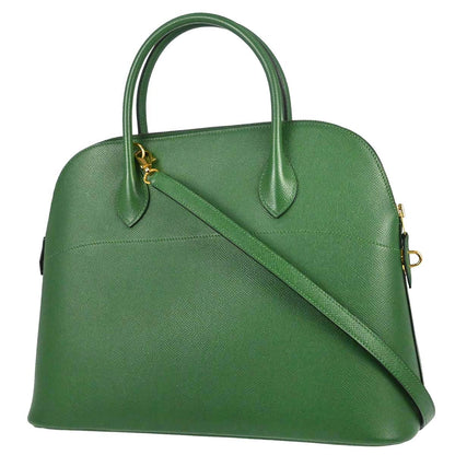 Hermes Green Courchevel Bolide 35 2way Shoulder Handbag