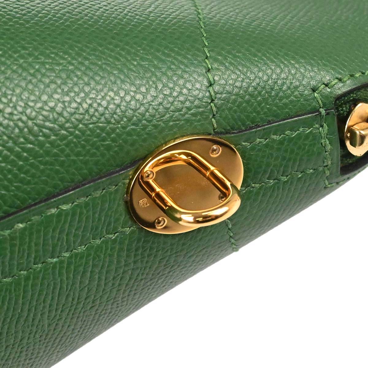 Hermes Green Courchevel Bolide 35 2way Shoulder Handbag