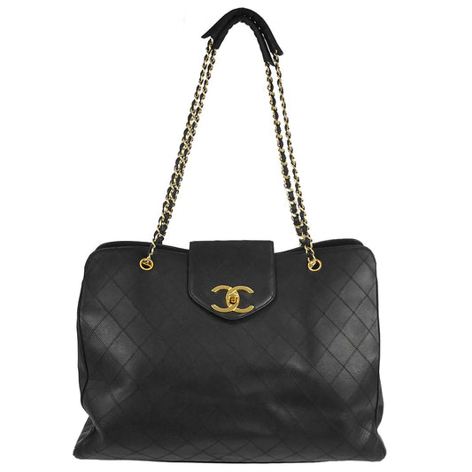 Chanel 1991-1994 Black Lambskin Bicolore Supermodel Shoulder Bag