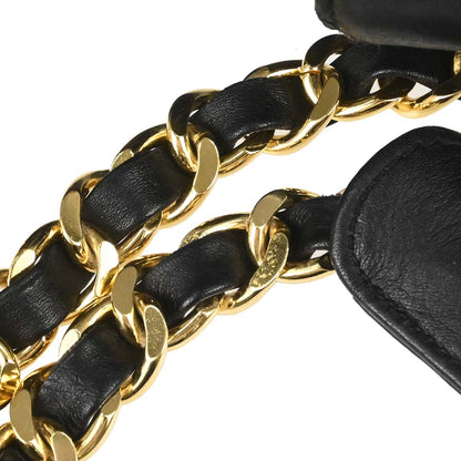 Chanel 1991-1994 Black Lambskin Bicolore Supermodel Shoulder Bag