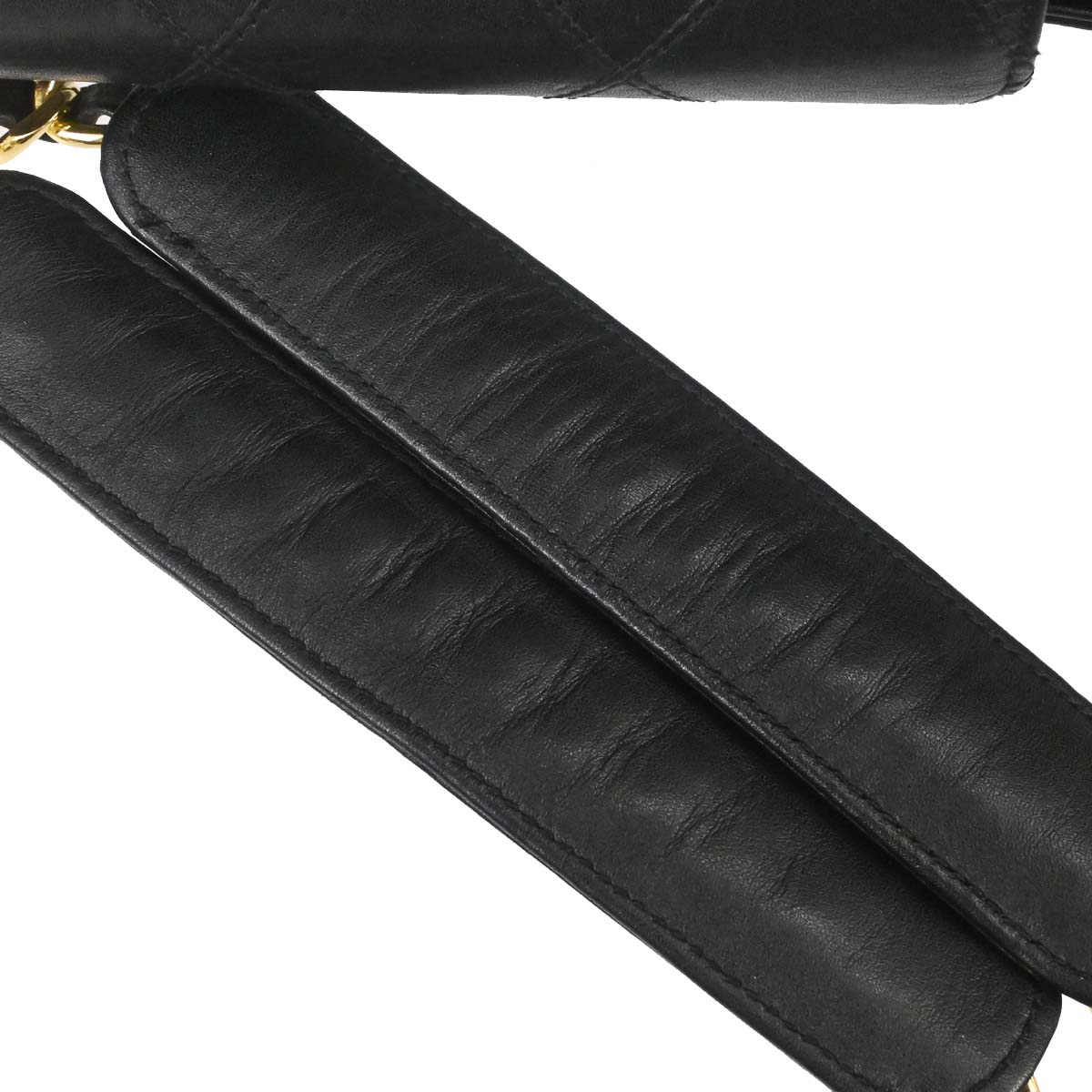 Chanel 1991-1994 Black Lambskin Bicolore Supermodel Shoulder Bag