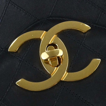 Chanel 1991-1994 Black Lambskin Bicolore Supermodel Shoulder Bag