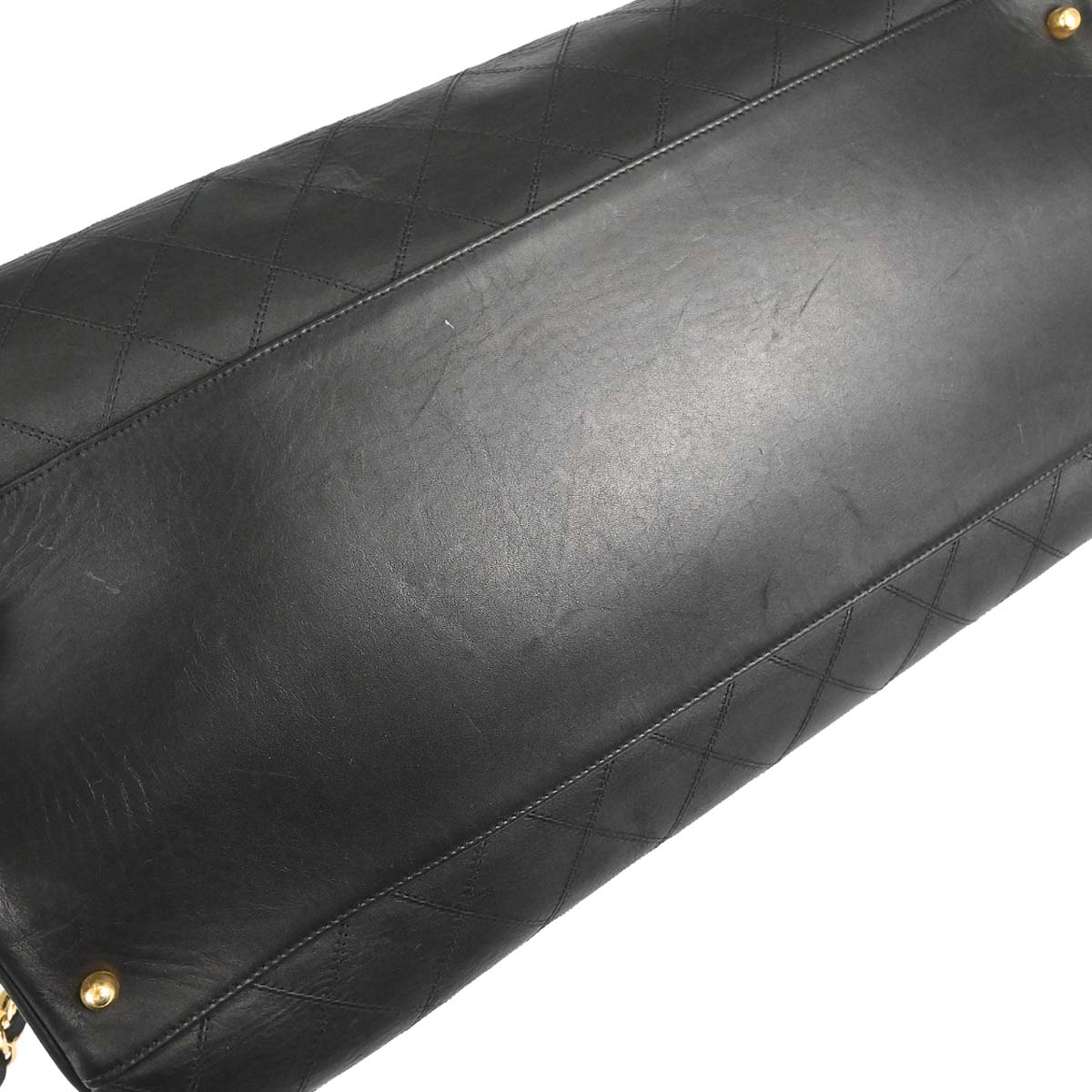 Chanel 1991-1994 Black Lambskin Bicolore Supermodel Shoulder Bag