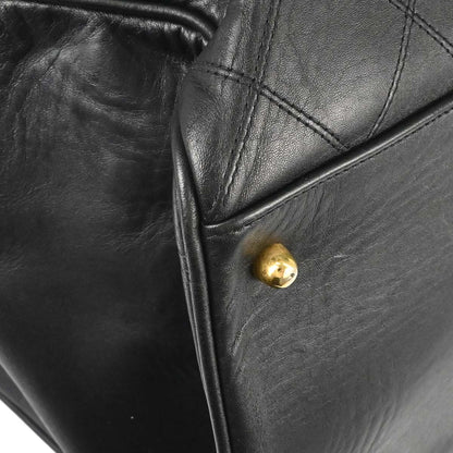 Chanel 1991-1994 Black Lambskin Bicolore Supermodel Shoulder Bag