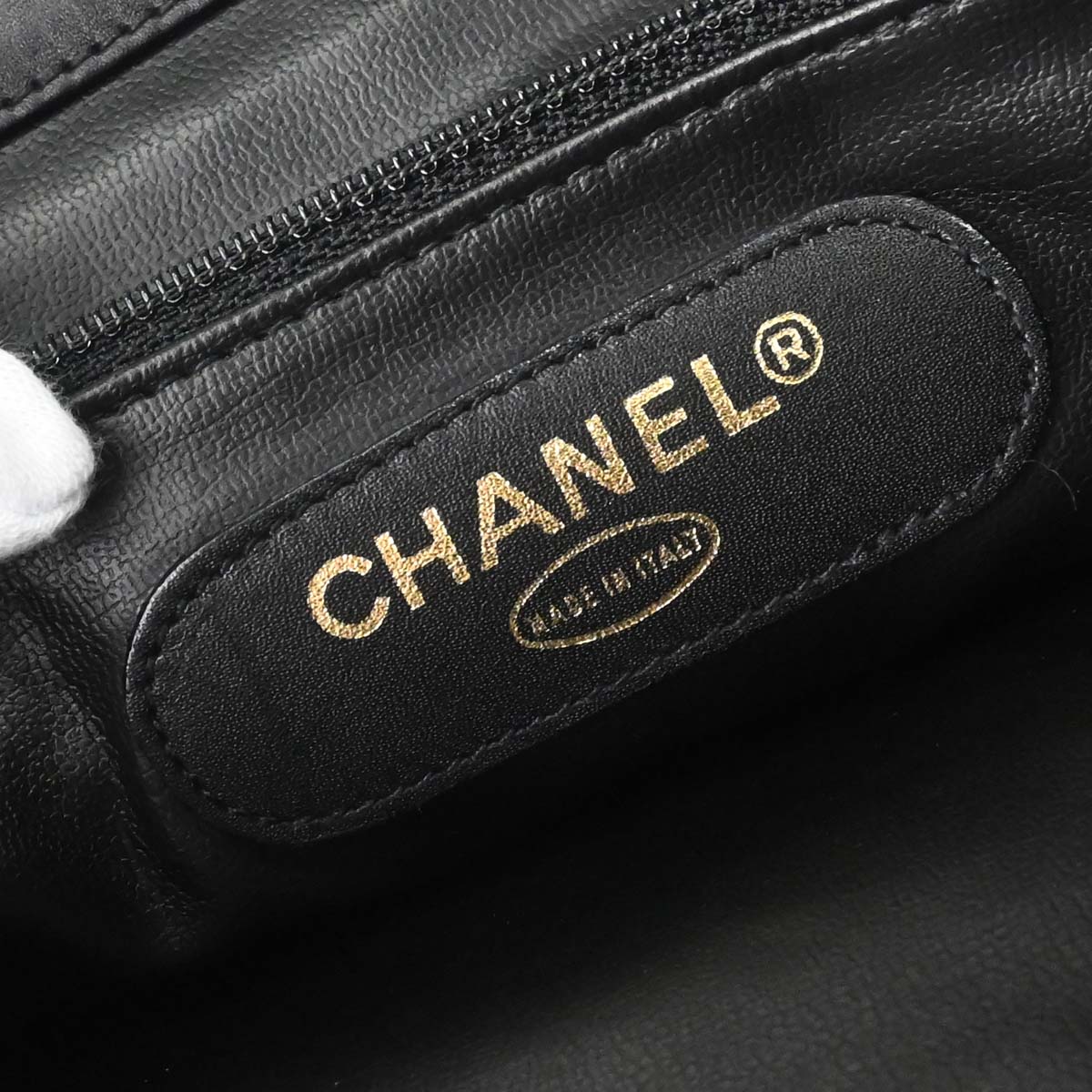 Chanel 1991-1994 Black Lambskin Bicolore Supermodel Shoulder Bag