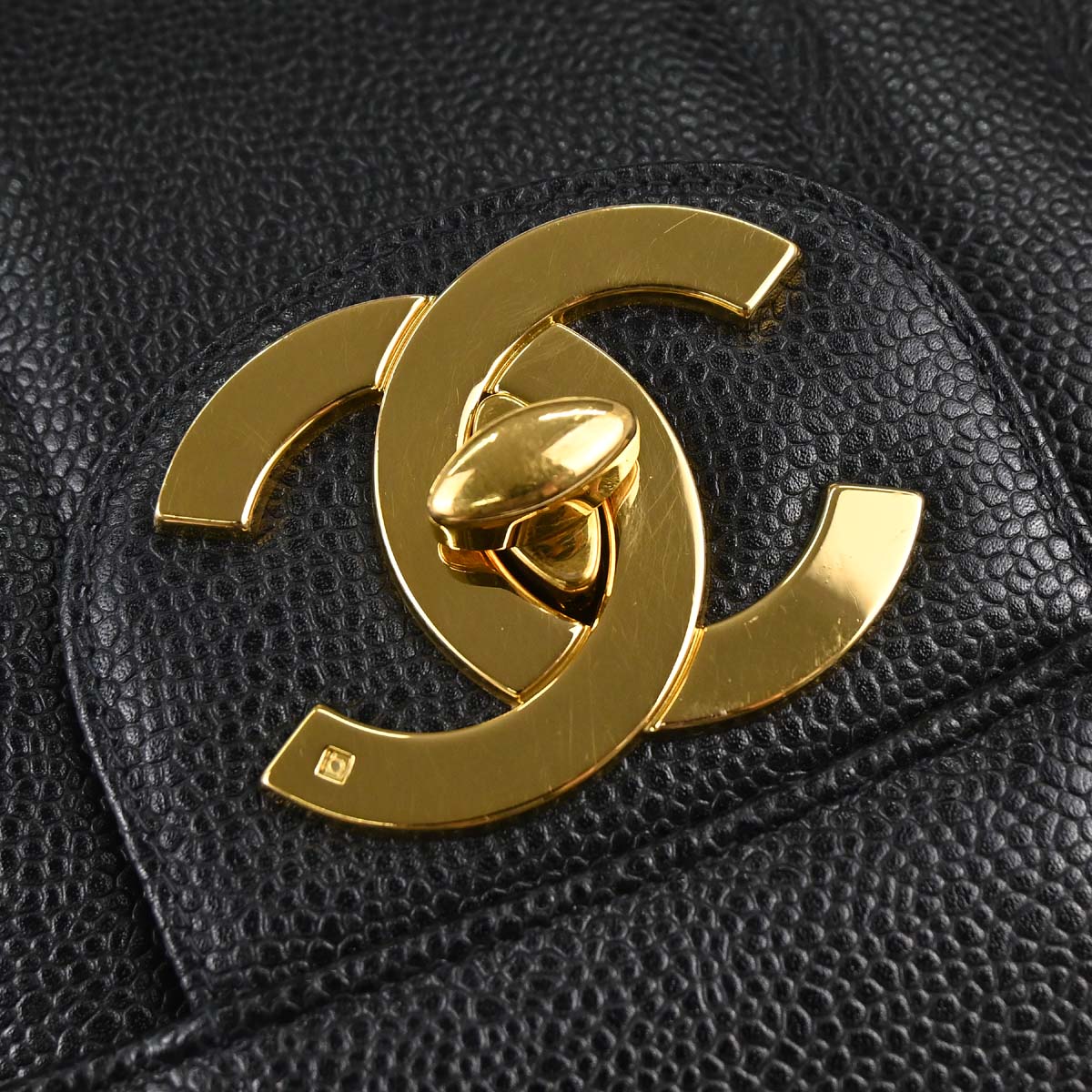 Chanel 1994-1996 Black Calfskin Jumbo Mademoiselle Classic Flap Bag