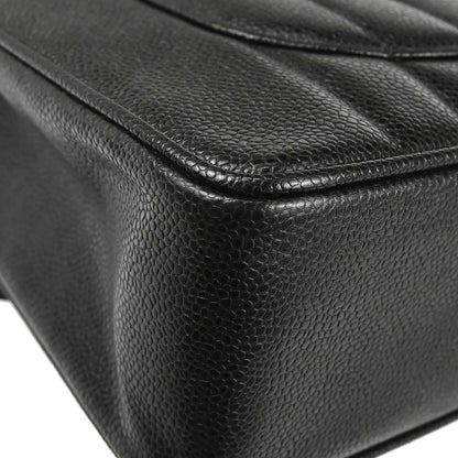 Chanel 1994-1996 Black Calfskin Jumbo Mademoiselle Classic Flap Bag