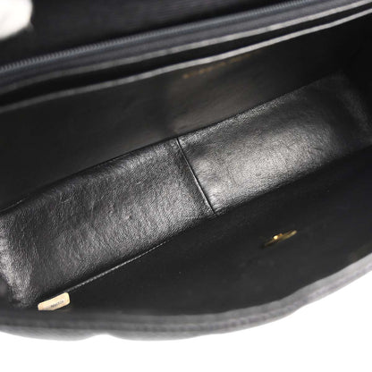 Chanel 1994-1996 Black Calfskin Jumbo Mademoiselle Classic Flap Bag