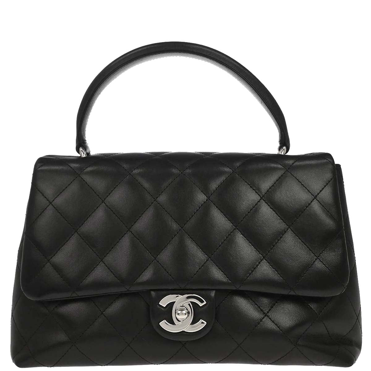 Chanel 2006-2008 Black Lambskin Top Handle Handbag