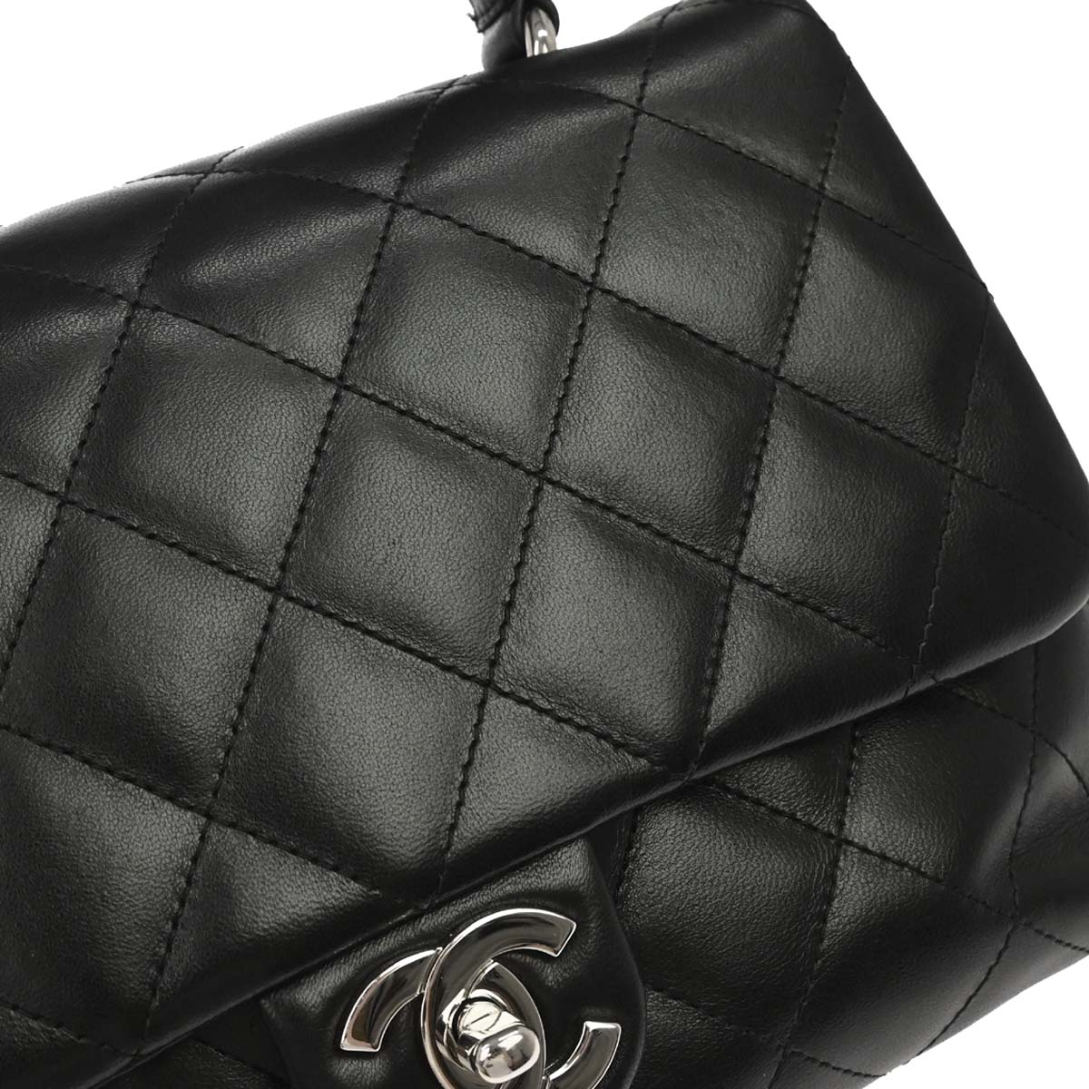 Chanel 2006-2008 Black Lambskin Top Handle Handbag