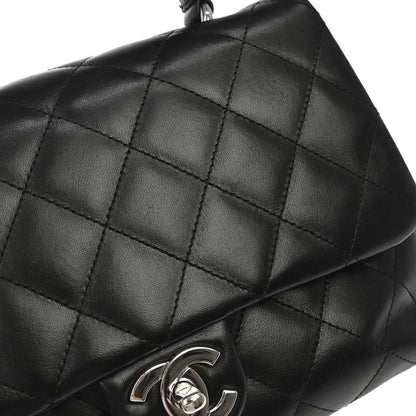 Chanel 2006-2008 Black Lambskin Top Handle Handbag