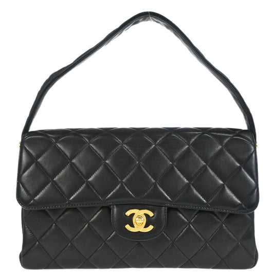 Chanel 1996-1997 Black Lambskin Double Sided Classic Flap Handbag