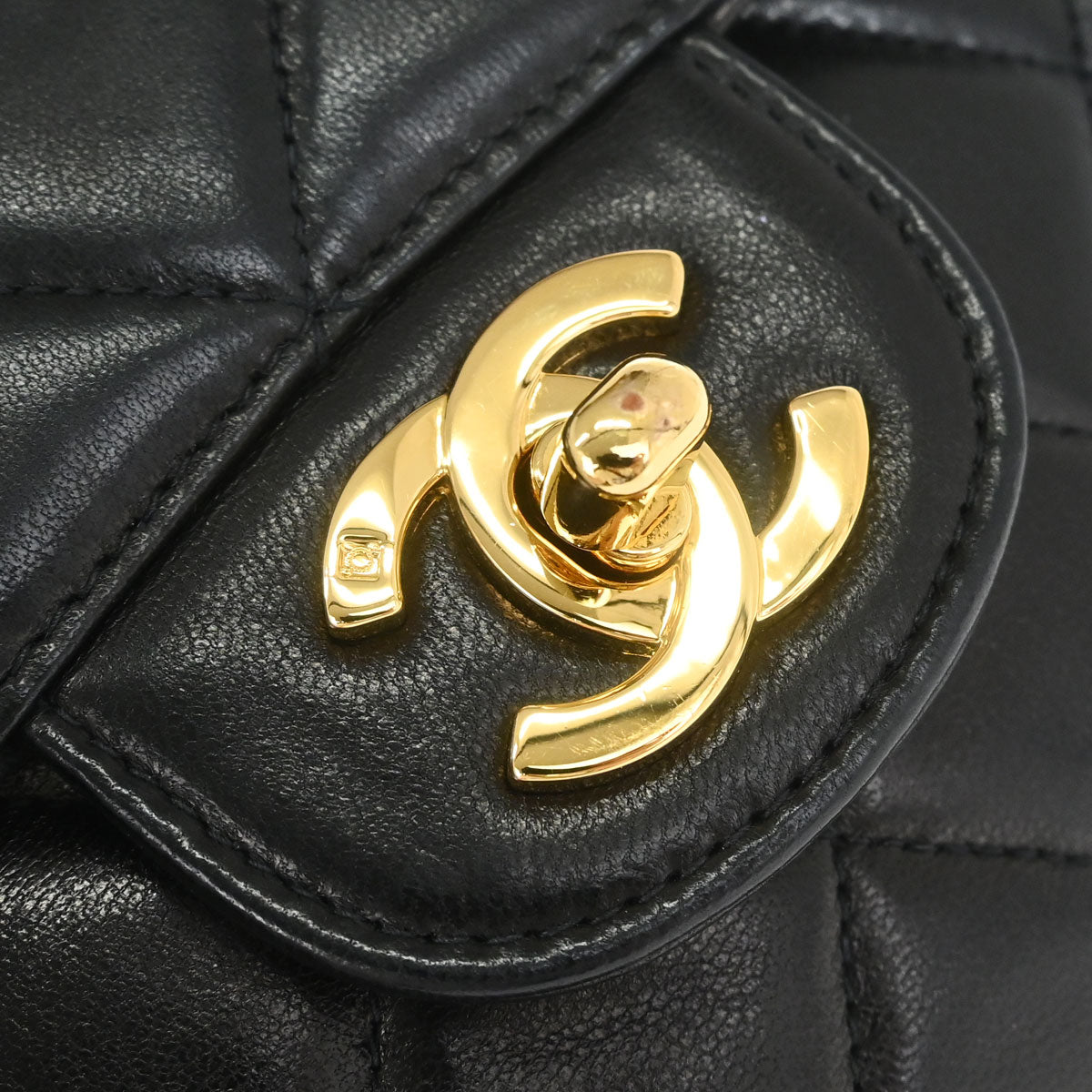 Chanel 1996-1997 Black Lambskin Double Sided Classic Flap Handbag