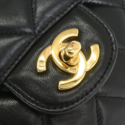 Chanel 1996-1997 Black Lambskin Double Sided Classic Flap Handbag