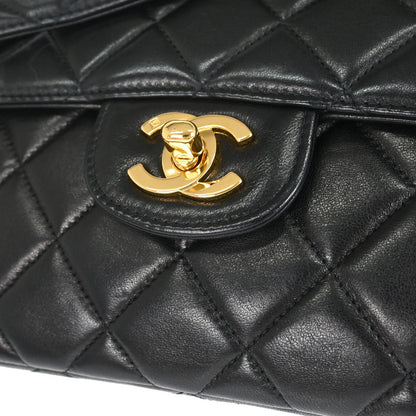 Chanel 1996-1997 Black Lambskin Double Sided Classic Flap Handbag