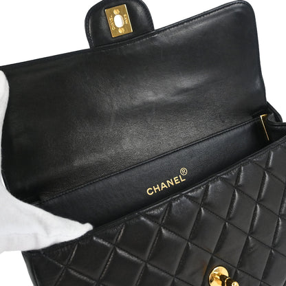 Chanel 1996-1997 Black Lambskin Double Sided Classic Flap Handbag