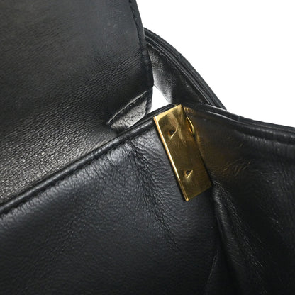 Chanel 1996-1997 Black Lambskin Double Sided Classic Flap Handbag