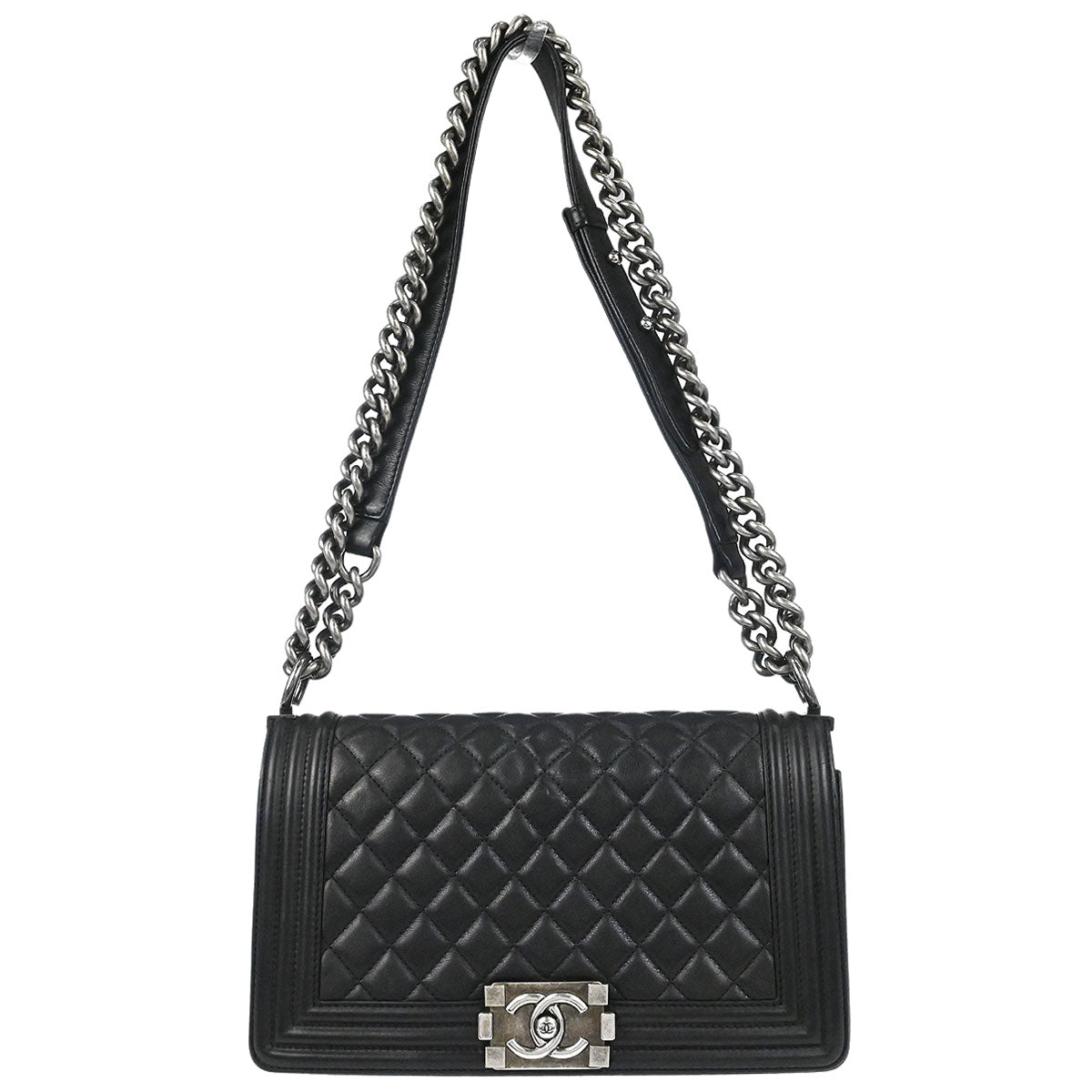 Boy Chanel 2012-2013 Black Lambskin Medium Shoulder Bag