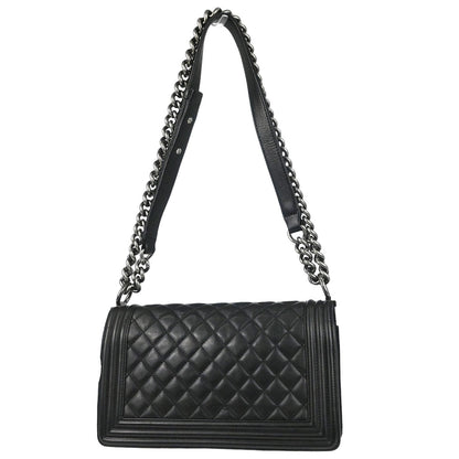 Boy Chanel 2012-2013 Black Lambskin Medium Shoulder Bag