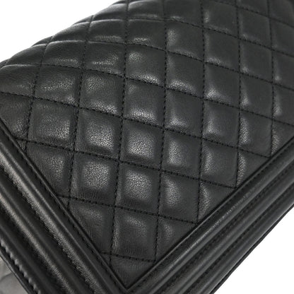 Boy Chanel 2012-2013 Black Lambskin Medium Shoulder Bag