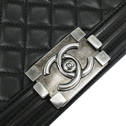 Boy Chanel 2012-2013 Black Lambskin Medium Shoulder Bag