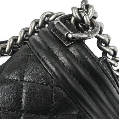 Boy Chanel 2012-2013 Black Lambskin Medium Shoulder Bag