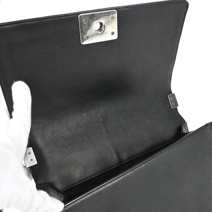 Boy Chanel 2012-2013 Black Lambskin Medium Shoulder Bag
