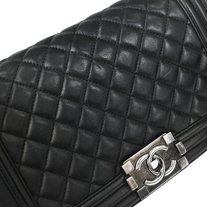 Boy Chanel 2012-2013 Black Lambskin Medium Shoulder Bag