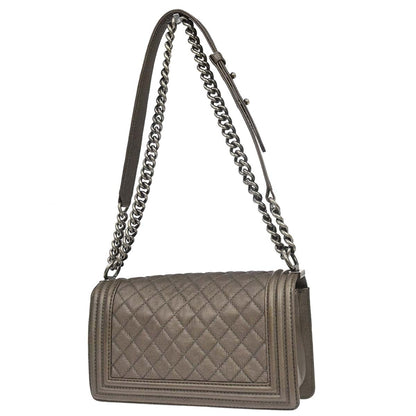 Boy Chanel 2013-2014 Brown Calfskin Medium Chain Shoulder Bag
