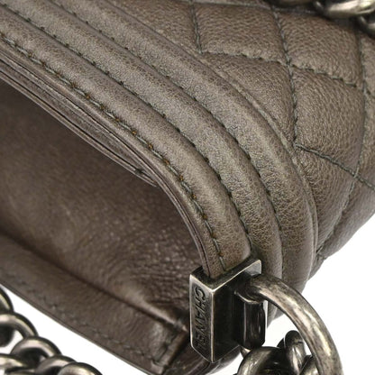 Boy Chanel 2013-2014 Brown Calfskin Medium Chain Shoulder Bag