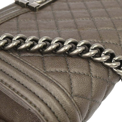 Boy Chanel 2013-2014 Brown Calfskin Medium Chain Shoulder Bag