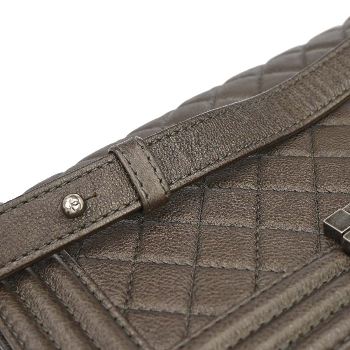 Boy Chanel 2013-2014 Brown Calfskin Medium Chain Shoulder Bag