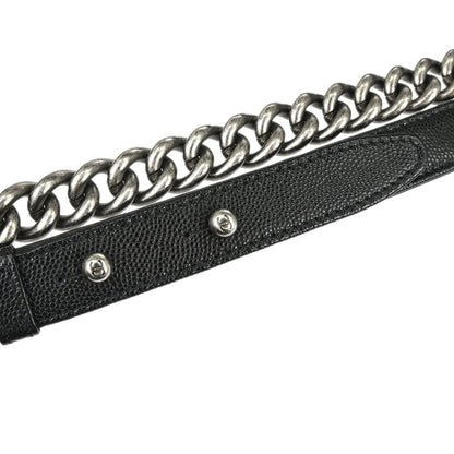 Boy Chanel Black Caviar Skin Medium Chain Shoulder Bag