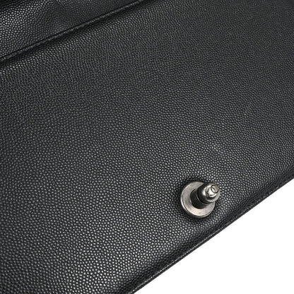 Boy Chanel Black Caviar Skin Medium Chain Shoulder Bag